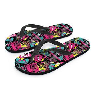 Graffiti Abstract Hiphop Lip Men's Flip Flops | Newhawaiianshirts CA