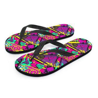 Graffiti Airbrush Love Print Men's Flip Flops | Newhawaiianshirts CA