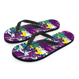 Graffiti Hiphop Print Men's Flip Flops | Newhawaiianshirts