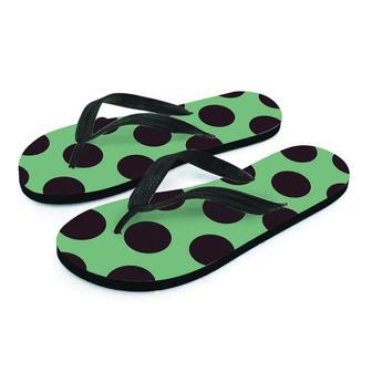 Green And Black Polka Dot Men's Flip Flops | Newhawaiianshirts AU