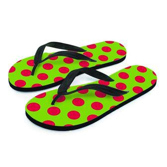 Green And Red Polka Dot Men's Flip Flops | Newhawaiianshirts CA