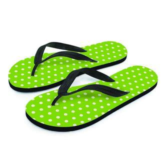 Green And White Polka Dot Men's Flip Flops | Newhawaiianshirts AU