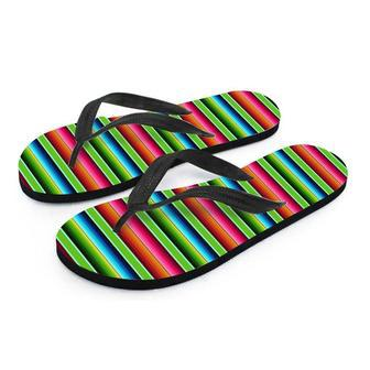 Green Baja Serape Men's Flip Flops | Newhawaiianshirts UK