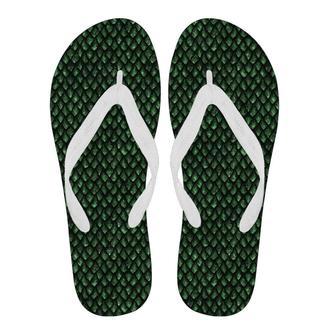 Green Egg Skin Dragon Pattern Print Men & Women Flip Flops | Newhawaiianshirts