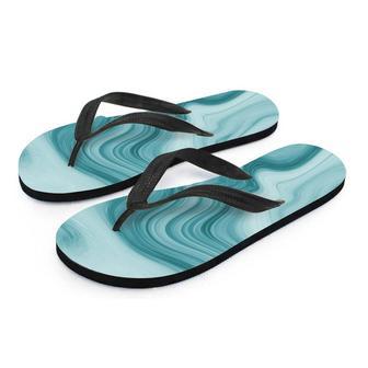 Green Ink Marble Men's Flip Flops | Newhawaiianshirts AU