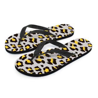 Grey Leopard Men's Flip Flops | Newhawaiianshirts AU