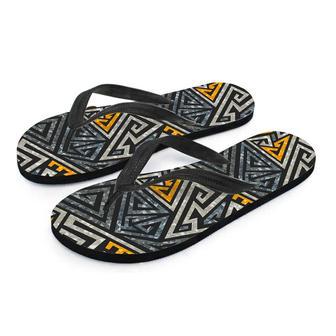 Grunge Geometric Triangle Men's Flip Flops | Newhawaiianshirts