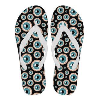 Halloween Zombie Eyes Pattern Print Men & Women Flip Flops | Newhawaiianshirts AU