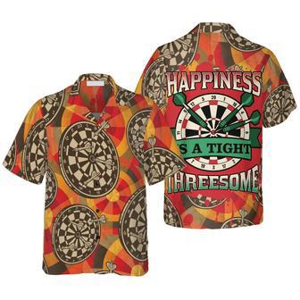 Happiness Is a Tight Threesome Darts Hawaiian Shirt, Colorful Summer Aloha Shirt , Gift For Friend, Team, Darts Lovers | Newhawaiianshirts AU