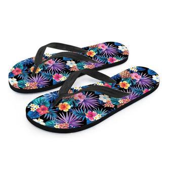 Hawaiian Floral Pineapple Print Men's Flip Flops | Newhawaiianshirts