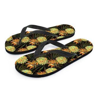 Hawaiian Golden Pineapple Edm Print Men's Flip Flops | Newhawaiianshirts UK