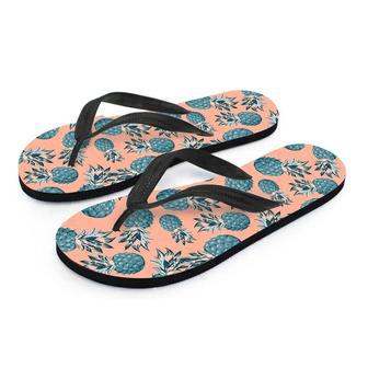 Hawaiian Neon Pineapple Print Men's Flip Flops | Newhawaiianshirts DE