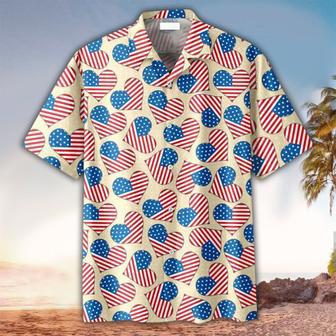 Heart Pattern Of July Hawaiian Shirt, Perfect Gift Ideas For Of July Lover | Newhawaiianshirts UK