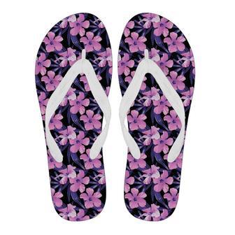 Hibiscus Floral Tropical Hawaiian Flower Palm Leaves Pattern Print Men & Women Flip Flops | Newhawaiianshirts