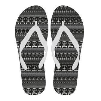 Hippie Aztec Van Peace Sign Pattern Print Men & Women Flip Flops | Newhawaiianshirts