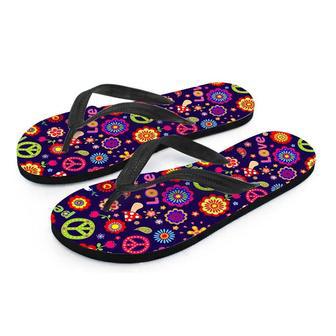 Hippie Floral Men's Flip Flops | Newhawaiianshirts