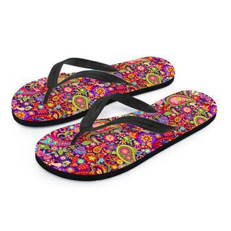 Hippie Paisley Men's Flip Flops | Newhawaiianshirts DE