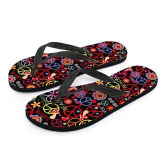 Hippie Peace Sign Men's Flip Flops | Newhawaiianshirts AU