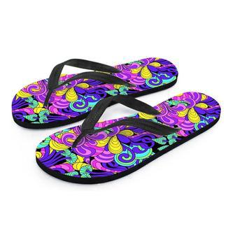 Hippie Psychedelic Mushroom Men's Flip Flops | Newhawaiianshirts