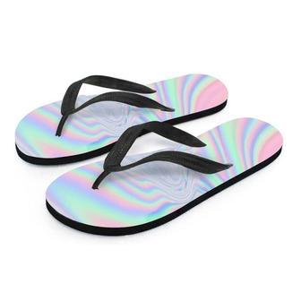 Holographic Abstract Men's Flip Flops | Newhawaiianshirts CA