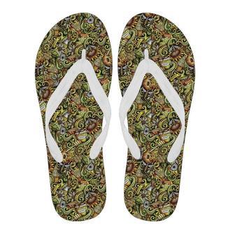 Honey Bee Psychedelic Gifts Pattern Print Men & Women Flip Flops | Newhawaiianshirts UK