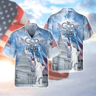 In God We Trust Hawaiian Shirt, Independence Day Hawaiian Shirt, God Bless Usa Hawaii Shirt | Newhawaiianshirts AU