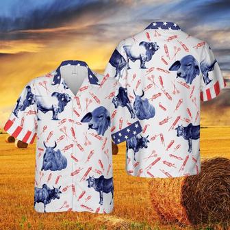 Independence Day Fire Cracker Brahman Pattern All Printed Hawaiian Shirt | Newhawaiianshirts DE