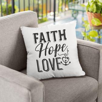 Jesus Pillow - Anchor Pillow - Gift For Christian - Faith Hope Love Throw Pillow - Monsterry UK