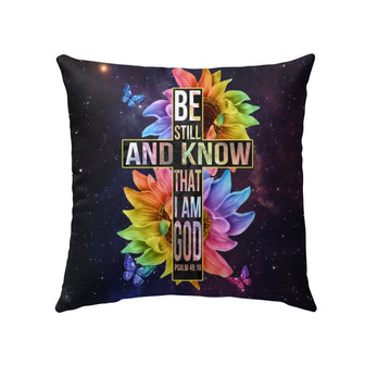 Jesus Pillow - Be Still And Know That I Am God Throw Pillow, Christian Pillows - Monsterry