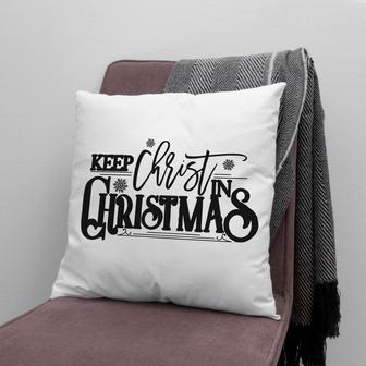 Jesus Pillow - Christian, Snowflakes Pillow - Gift For Christian - Keep Christ In Christmas Pillow - Monsterry
