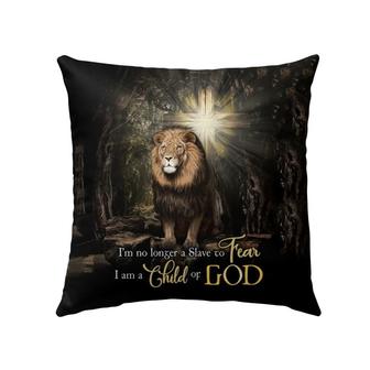 Jesus Pillow - Christian, Cross, Lion Pillow - Gift For Christian - I'm No Longer A Slave To Fear Pillow - Monsterry CA