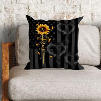Jesus Pillow - Christian, Cross, Sunflower Pillow - Gift For Christian - Monsterry AU