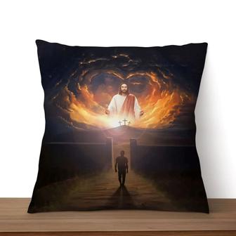 Jesus Pillow - Christian, Cross, Glory Of God Pillow - Gift For Christian - Jesus Come Back And Open Arms Pillow - Monsterry AU