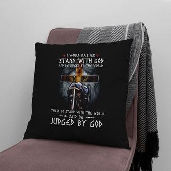 Jesus Pillow - Christian, Cross, Lion, Warrior Pillow - Gift For Christian - I Would Rather Stand With God Pillow - Monsterry AU