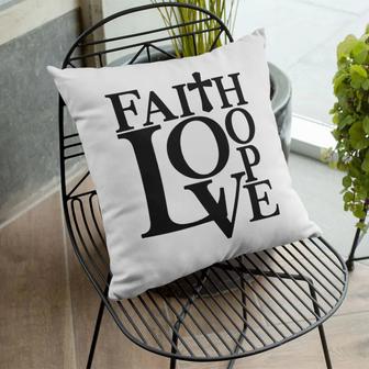 Jesus Pillow - Cross Pillow - Gift For Christian - Faith Hope Love Throw Pillow - Monsterry AU