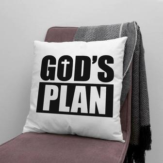 Jesus Pillow - Cross Pillow - Gift For Christian - God's Plan Throw Pillow - Monsterry CA