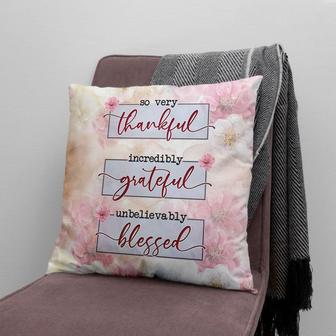 Jesus Pillow - Floral Pillow - Gift For Christian - Thankful Grateful Blessed Pillow - Monsterry