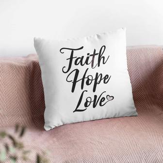 Jesus Pillow - Heart Pillow - Gift For Christian - Faith Hope Love Throw Pillow - Monsterry UK