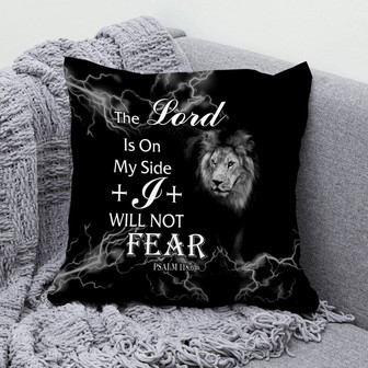 Jesus Pillow - Lion Pillow - Gift For Christan - Psalm 118:6 The Lord Is On My Side Throw Pillow - Monsterry