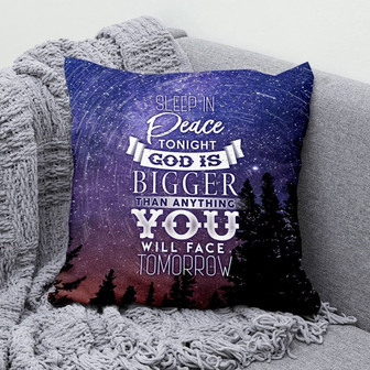 Jesus Pillow - Sky Galaxy, Night Forest Pillow - Gift For Christian - Sleep In Peace Tonight Throw Pillow - Monsterry