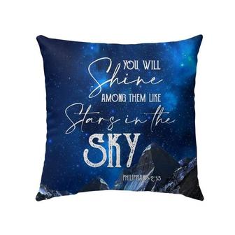 Jesus Pilow - Bible Verse Pillow: Philippians 2:15 You Will Shine Among Them Like Stars In The Sky - Monsterry DE