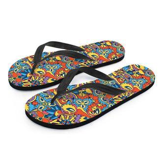 Jungle Hippie Psychedelic Trippy Men's Flip Flops | Newhawaiianshirts DE