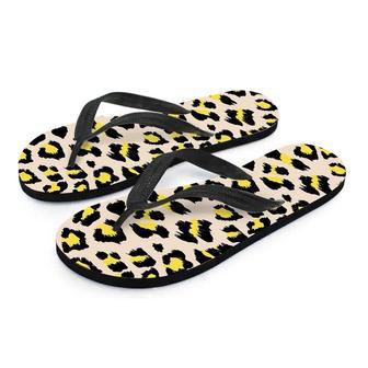 Leopard Print Men's Flip Flops | Newhawaiianshirts CA