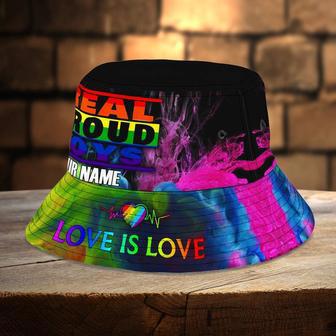 LGBT Pride Real Proud Boys Love is Love Bucket Hat Bucket Hat for LGBT Community | Newhawaiianshirts CA