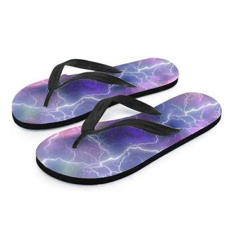 Lightning Aurora Galaxy Space Men's Flip Flops | Newhawaiianshirts DE