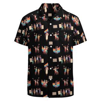 Love Is Love Lgbt Pride Month Pattern Hawaiian Vintage Shirt Mens Button Down Plus Size Tropical Hawaii Beach Shirts | Newhawaiianshirts