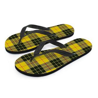 Macleod Yellow Plaid Tartan Men's Flip Flops | Newhawaiianshirts DE