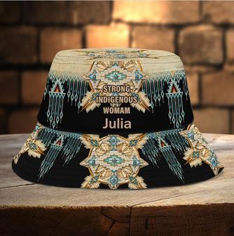 Mandala Native American Strong Women Bucket Hat, Custom Name Native American Hat | Newhawaiianshirts AU