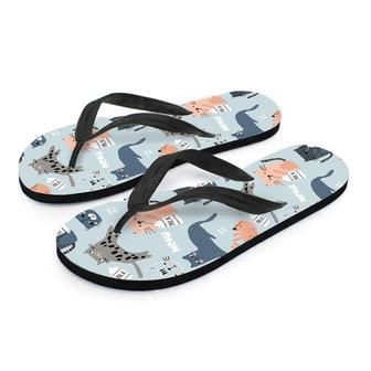 Meow Meow Cat Print Men's Flip Flops | Newhawaiianshirts AU