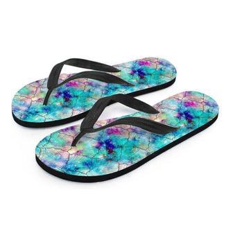 Mermaid Galaxy Print Men's Flip Flops | Newhawaiianshirts DE